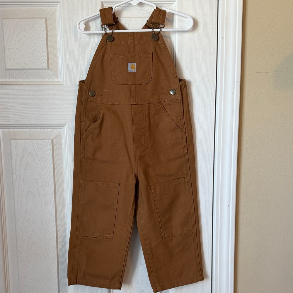 Carhartt Kids Tan/Brown Overalls - Durable Playwear